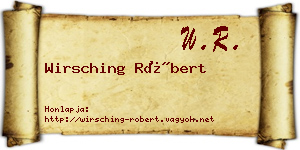 Wirsching Róbert névjegykártya